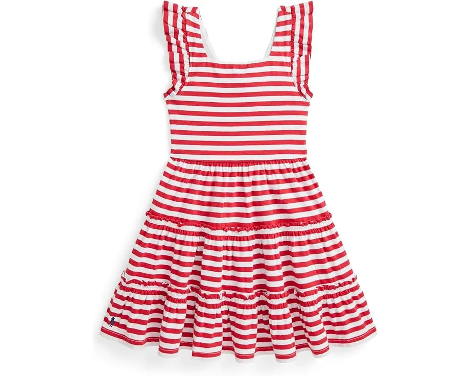 Платье для малышей из джерси в полоску с оборками Polo Ralph Lauren Kids