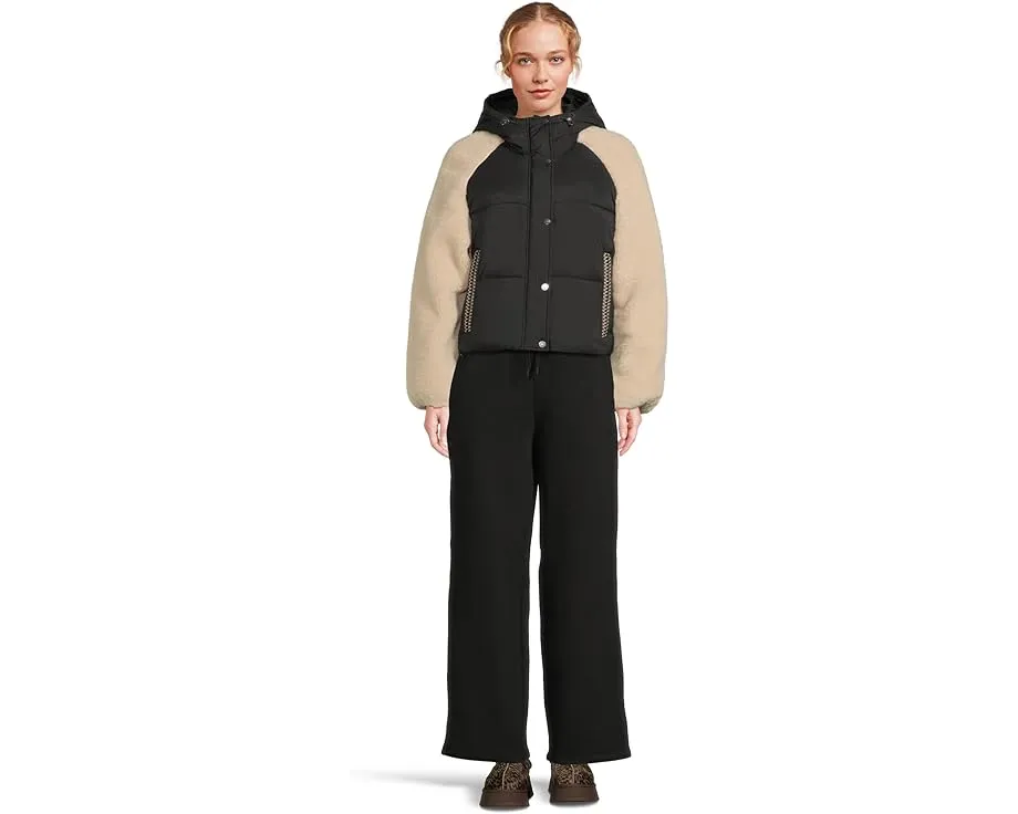 Пуховик UGG Mykah Uggbraid с капюшоном и водоотталкивающей тканью