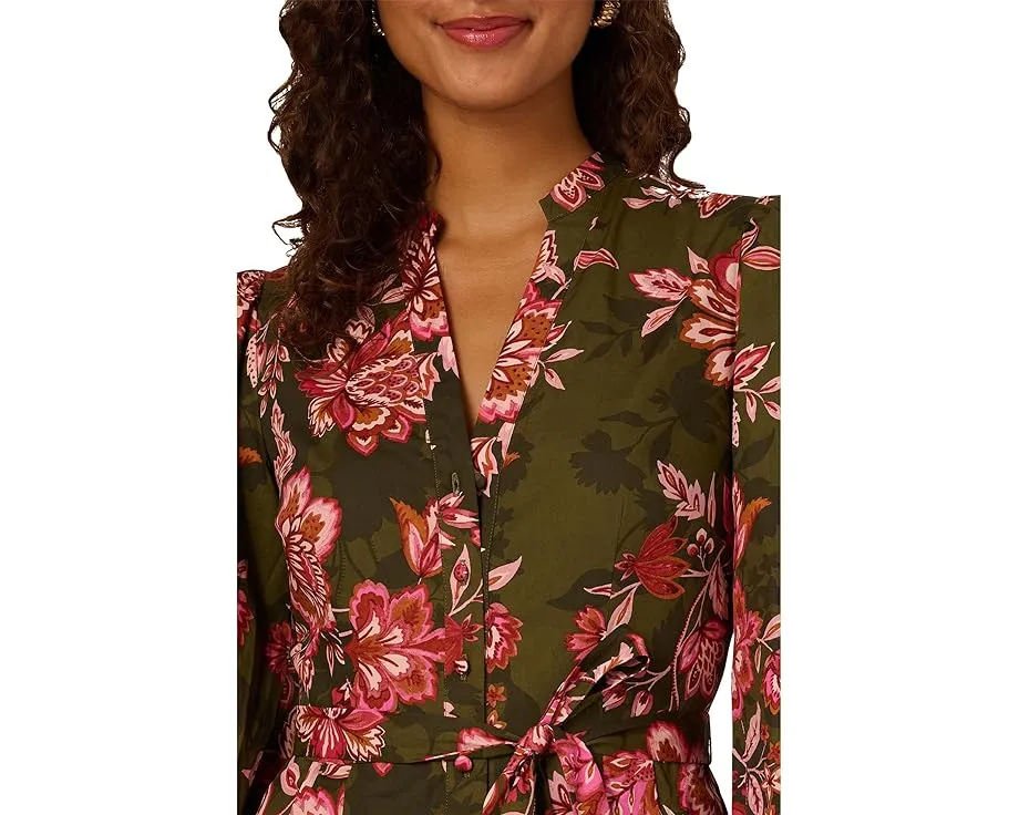 Сарафан с цветочным принтом от Adrianna Papell с поясом и карманами