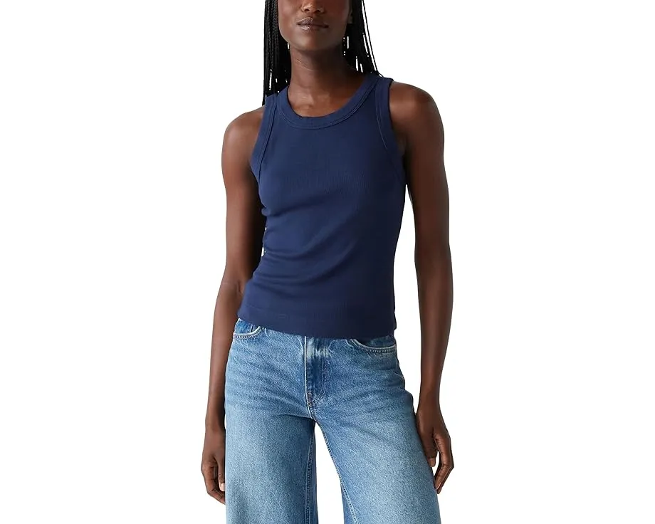 Кроп-топ Michael Stars Gina с широкой бейкой и высоким воротом