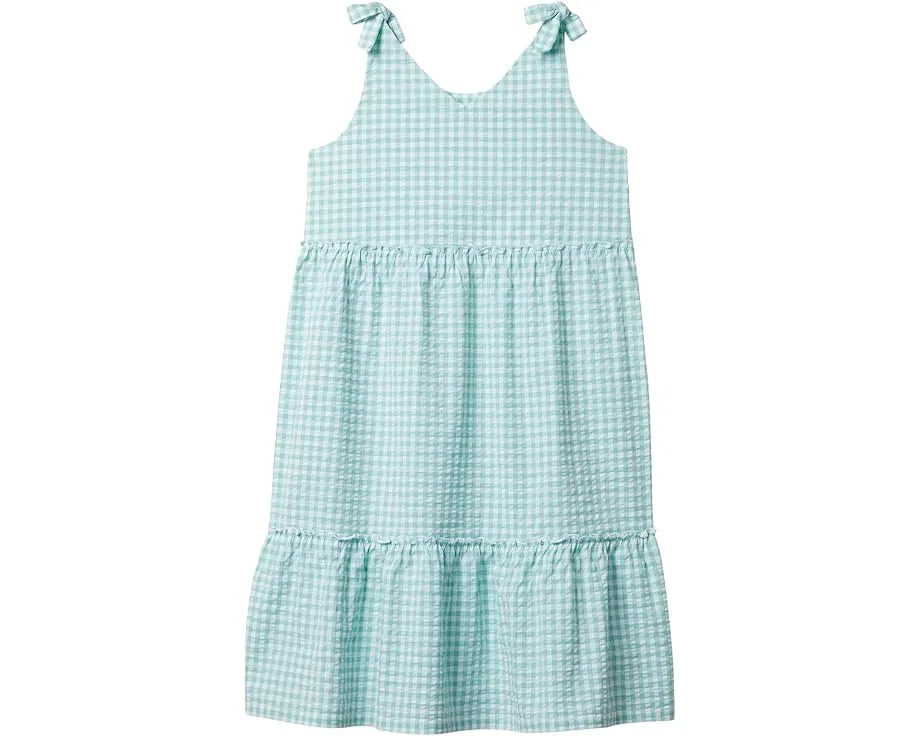Платье Vineyard Vines Kids Girls Harbor Tie Tiered для девочек в клетку