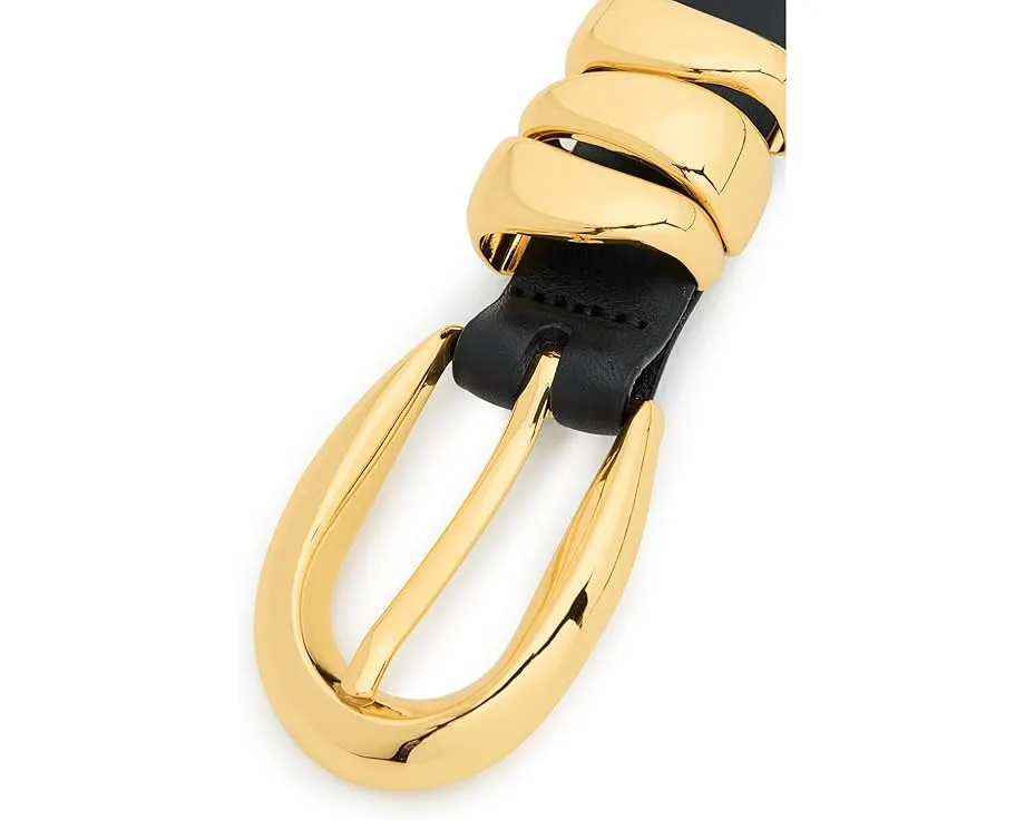 Широкий кожаный ремень Madewell Triple Metal Keeper с массивной пряжкой