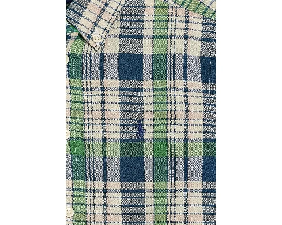 Рубашка хлопковая в клетку Polo Ralph Lauren Plaid Cotton Shirt белая для малышей и детей младшего возраста