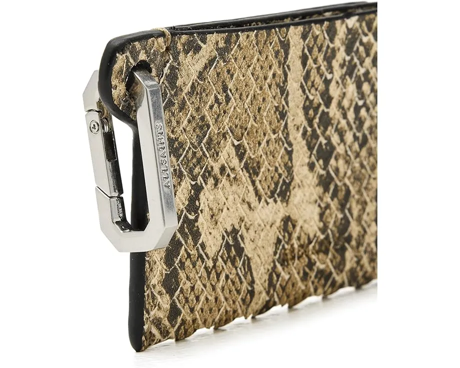 Кардхолдер AllSaints Hex Snake с карабином и тиснением под змею