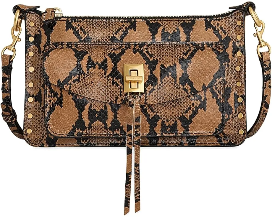 Мини-кроссбоди Rebecca Minkoff Darren Mini Top Zip с декоративными шипами