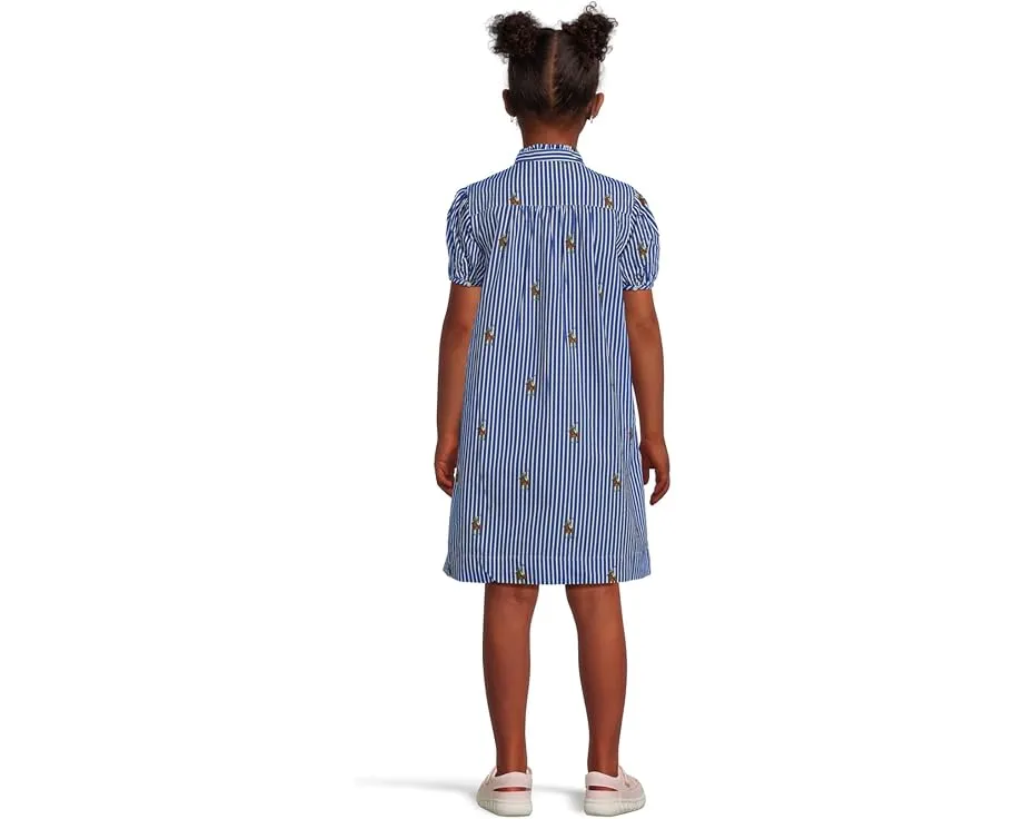 Платье Polo Bear из полосатого хлопкового поплина для малышей и младших детей