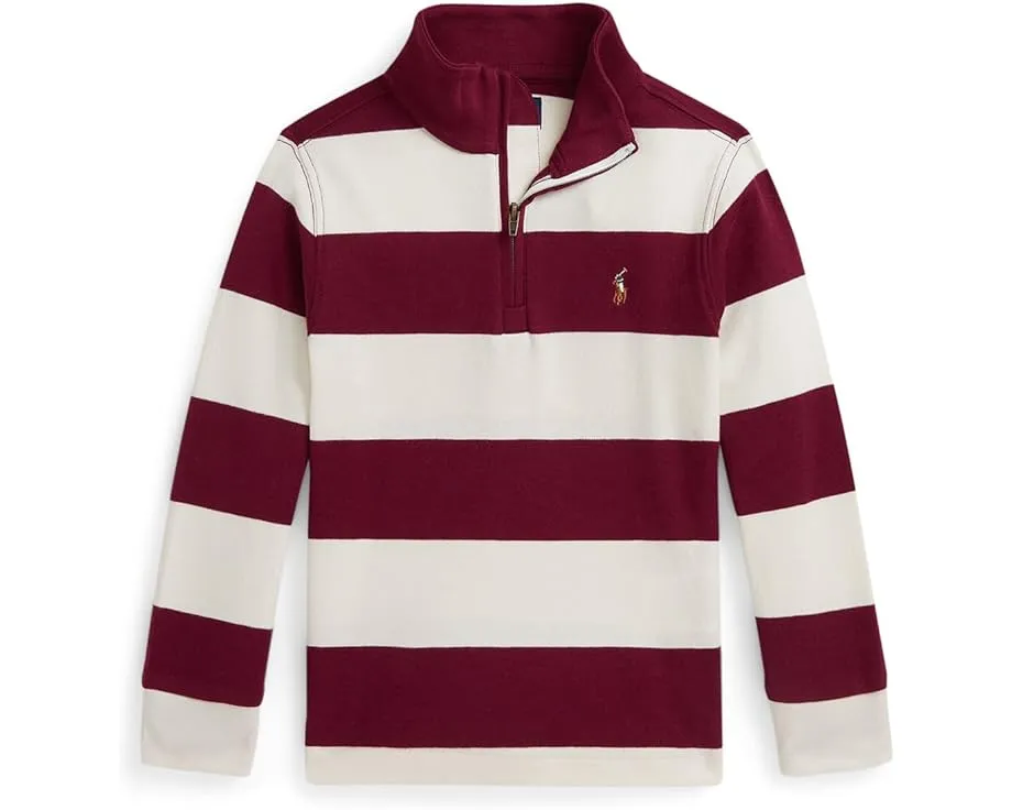 Поло с капюшоном в полоску из хлопкового интерлока Polo Ralph Lauren Kids для малышей и детей
