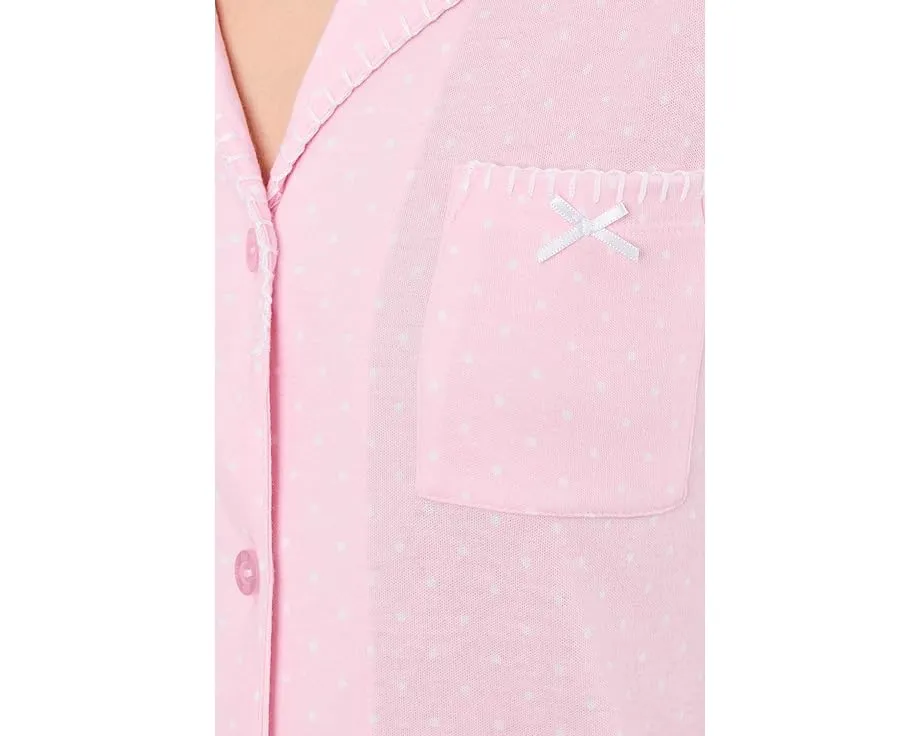 Short Sleeve Notch Top & Capri Pajama Set
