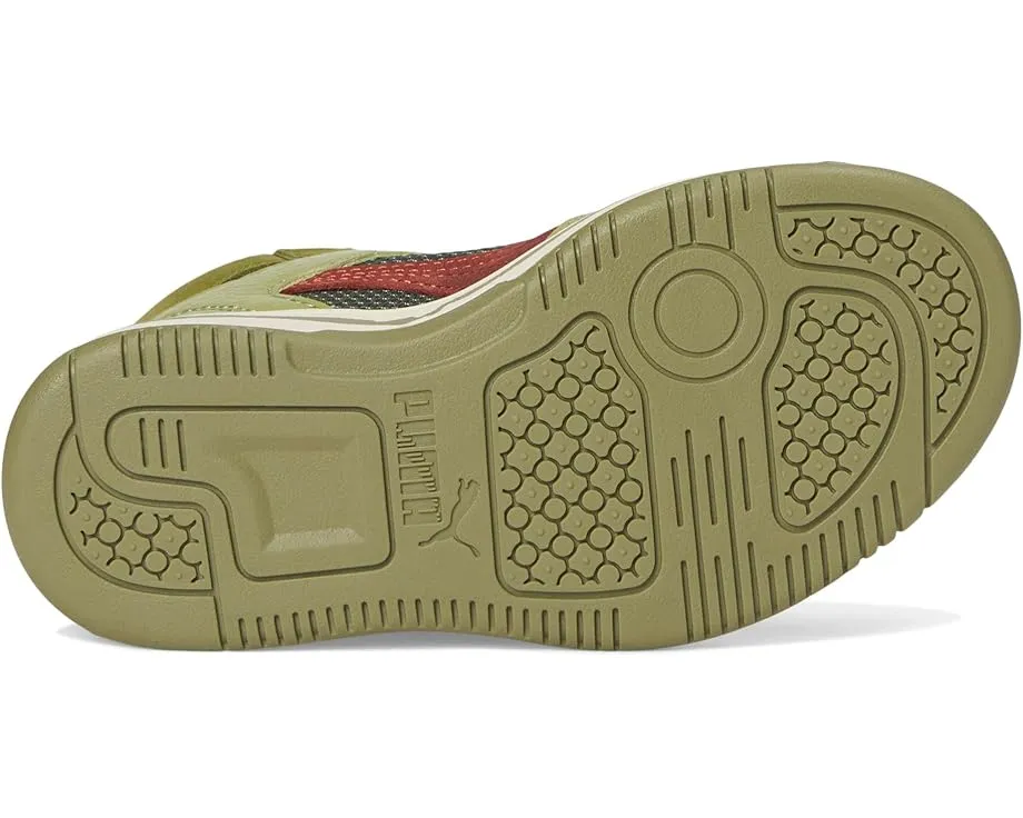 Детские кроссовки PUMA Kids Rebound Layup Mid Jurassic World на липучке с подошвой SoftFoam+