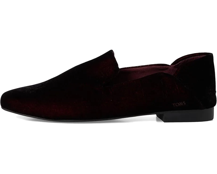 Лоферы TOMS Lara из бархата с квадратным носком