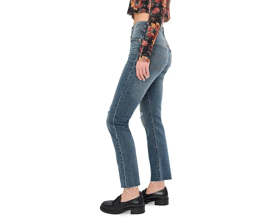 Джинсы Levi's 501 Jeans прямого кроя из жесткого денима с высокой посадкой и потертостями