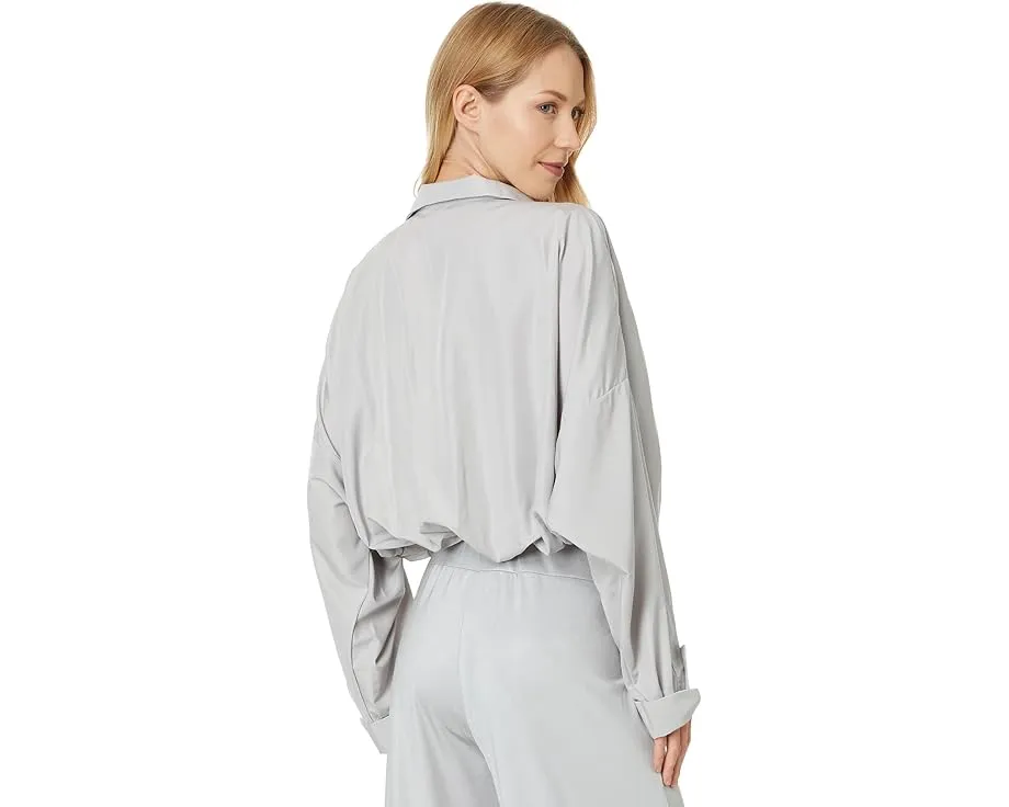 Боди Norma Kamali Super Oversized Boyfriend NK Shirt из хлопкового поплина на застежке-липучке