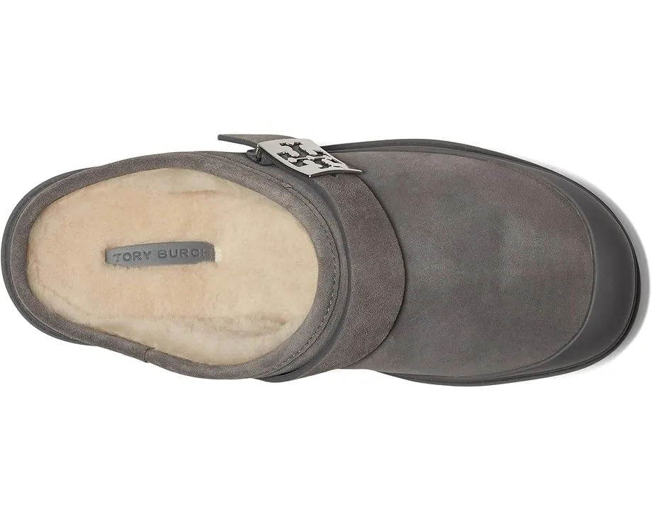 Мюли Mellow на платформе с подкладкой из овчины и фурнитурой Double T Tory Burch