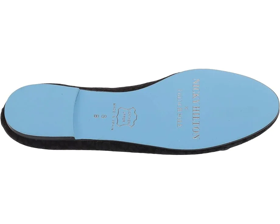 Балетки French Sole Nicky Hilton Paris с бантом и принтом под кожу рептилии