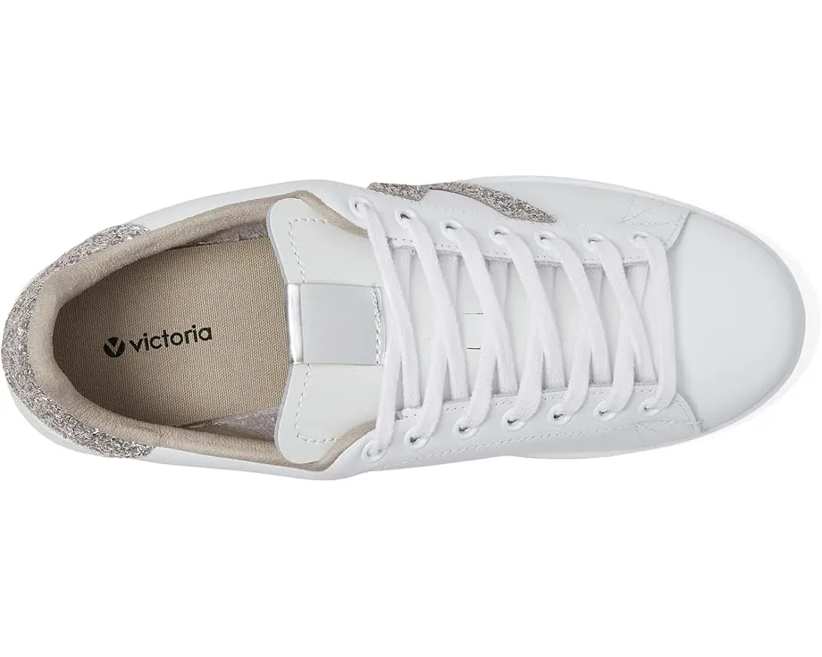 Кроссовки Victoria Tennis Leather & Glitter V с блестками и круглым носком