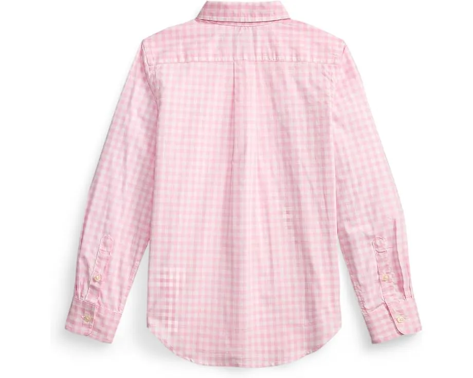 Рубашка Polo Ralph Lauren Kids в клетку из хлопкового поплина с эластичностью