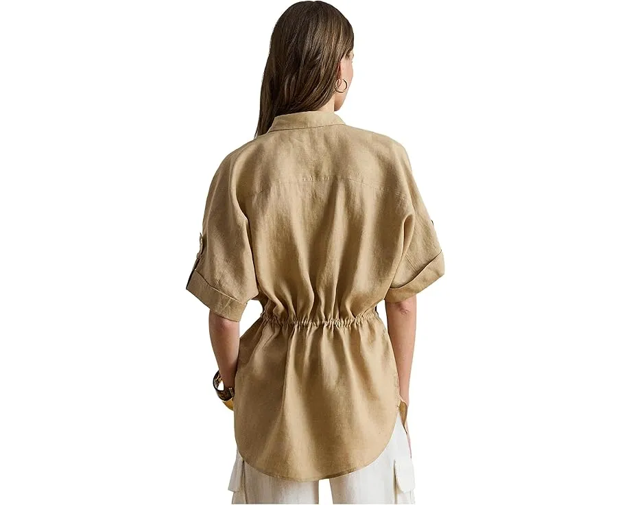 Туника Linen Roll-Tab Sleeve Tunic из льна с завязками Lauren Ralph Lauren