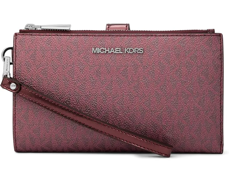 Кожаный кошелек на запястье MICHAEL Michael Kors Jet Set Double Zip