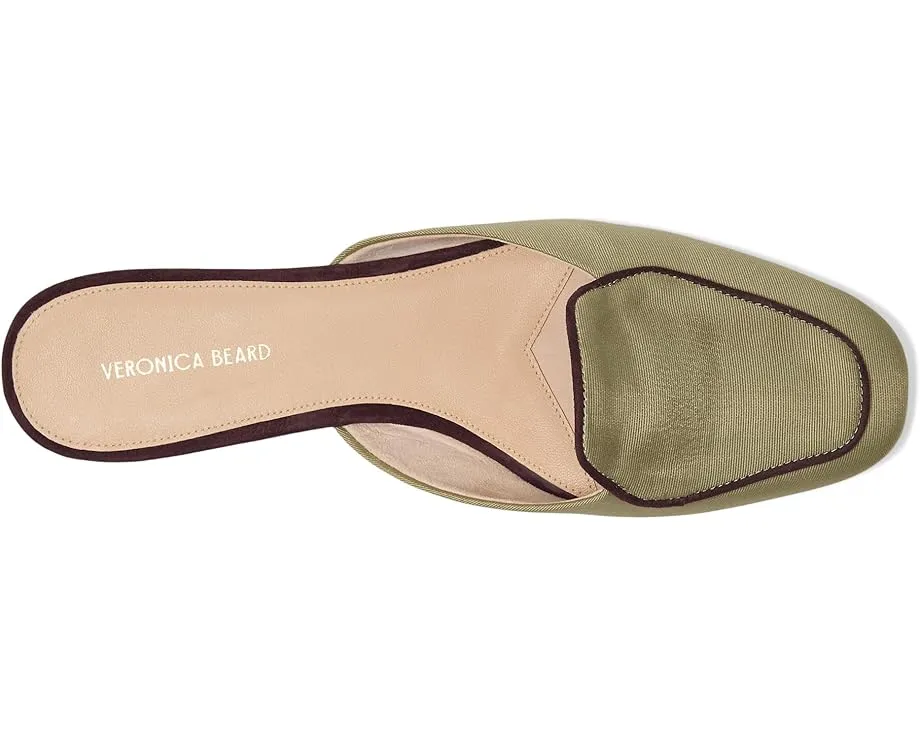 Туфли-мюли Veronica Beard Moritz из ткани faille с низким каблуком и контрастной окантовкой