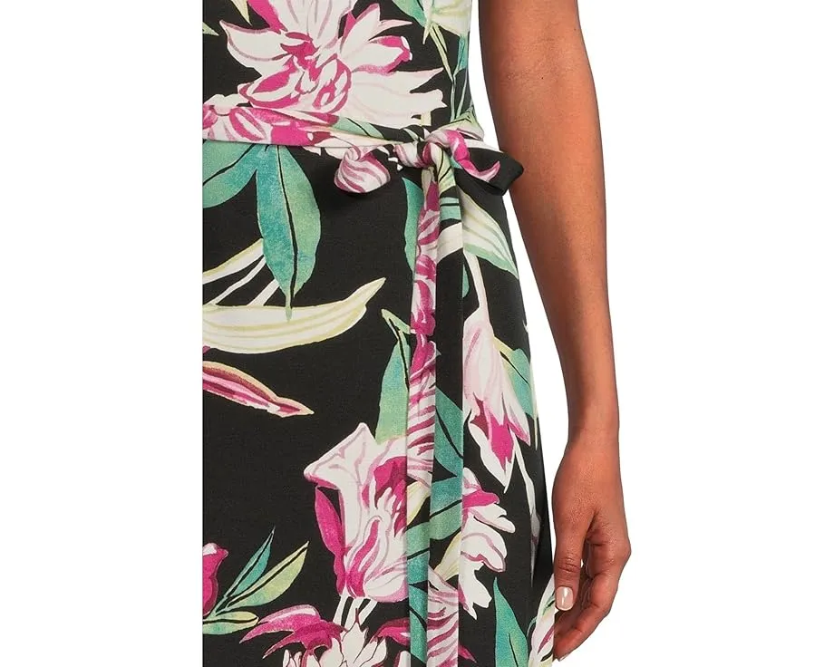 Платье миди Tommy Bahama Twilight Bloom с коротким рукавом и поясом на запах