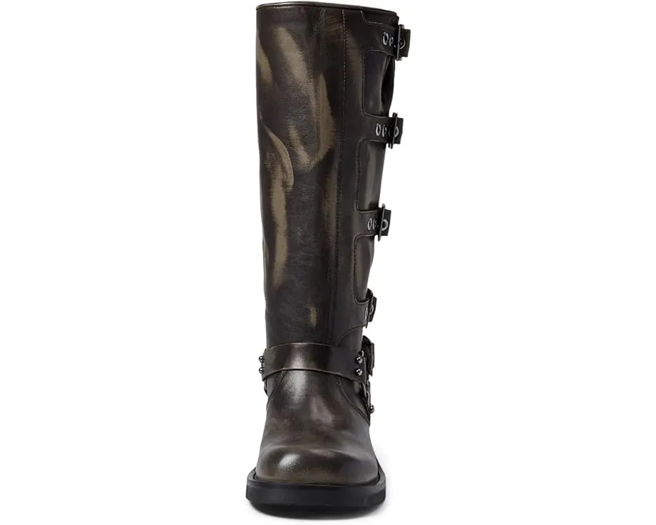 Кожаные ботинки Steve Madden Rocky с широким голенищем и пряжками