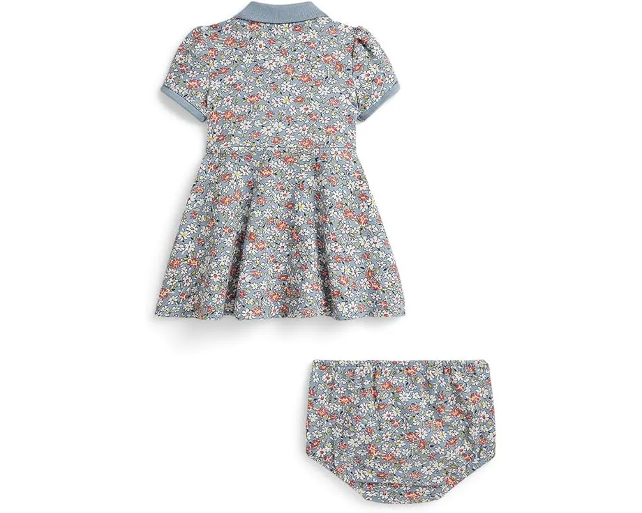 Polo Ralph Lauren Kids Платье-фальш-рапорт и шортики из сетки с цветочным принтом для младенцев