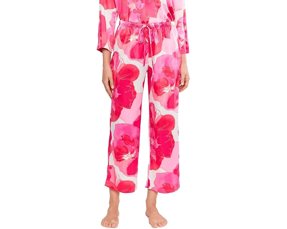Floria Printed Satin Mandarin Pajama Set