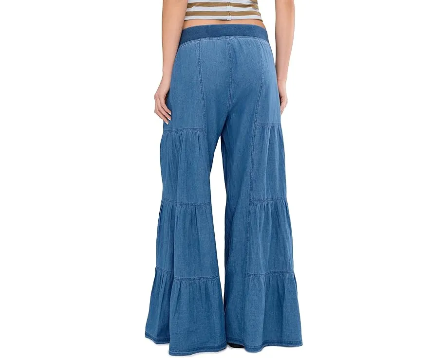 Широкие брюки XCVI Dugan Wide Leg с эластичным поясом из хлопка и льна