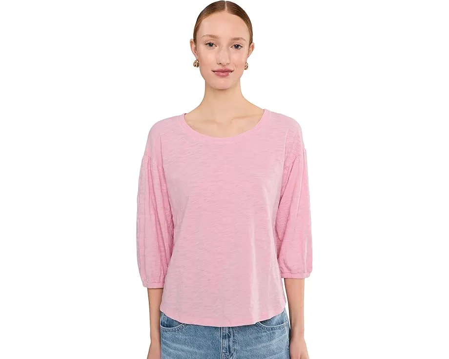 Футболка Mod-o-doc с открытым круглым вырезом и рукавами 3/4 со сборками