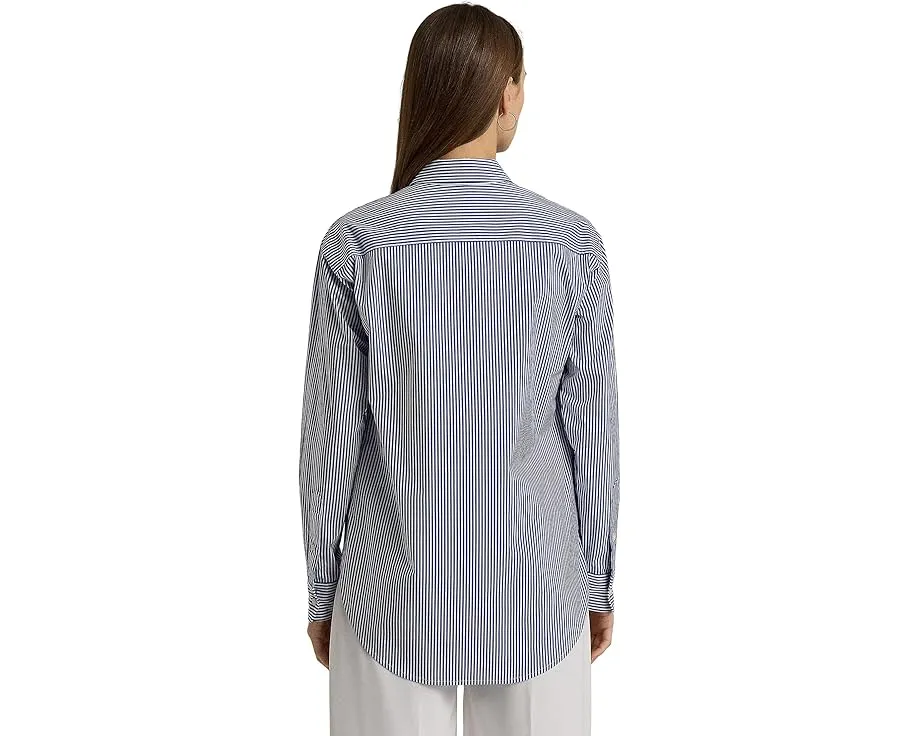 Хлопковая рубашка Lauren Ralph Lauren Relaxed Fit в полоску с технологией PUREPRESS