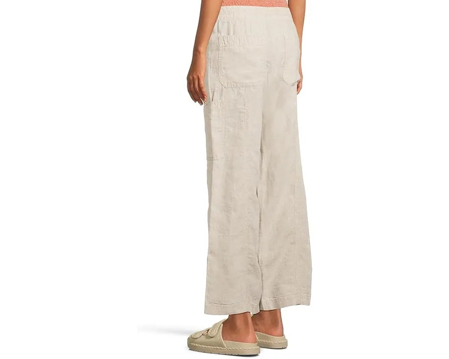 Утилитарные брюки L.L.Bean Premium Linen Breezy с широкими штанинами и карманами карго