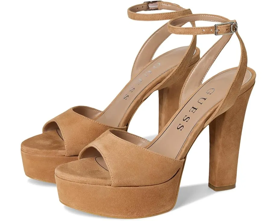 Туфли GUESS Hitten на устойчивом каблуке из замши с ремешком