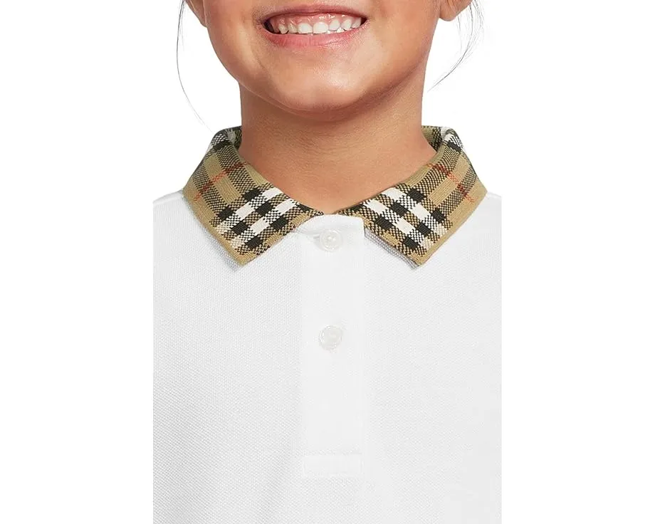Платье Burberry Kids Astrid Check Collar с клетчатым воротником и поясом