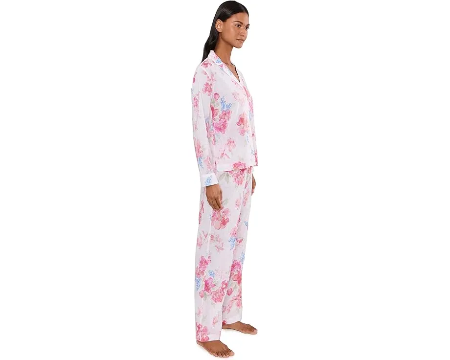 Long Sleeve Notch Collar Long Pants PJ Set