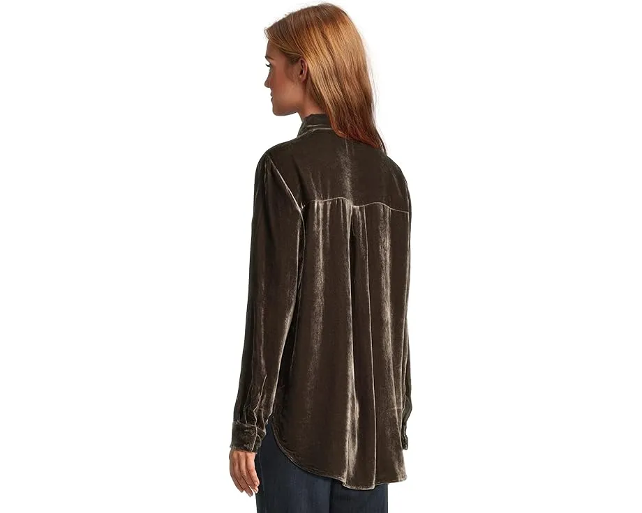 Длинная рубашка Eileen Fisher с классическим воротником из бархата