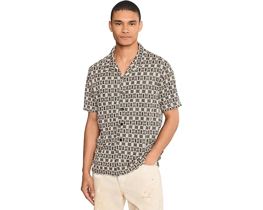 John Varvatos рубашка Sanford Camp Collar Light Khaki