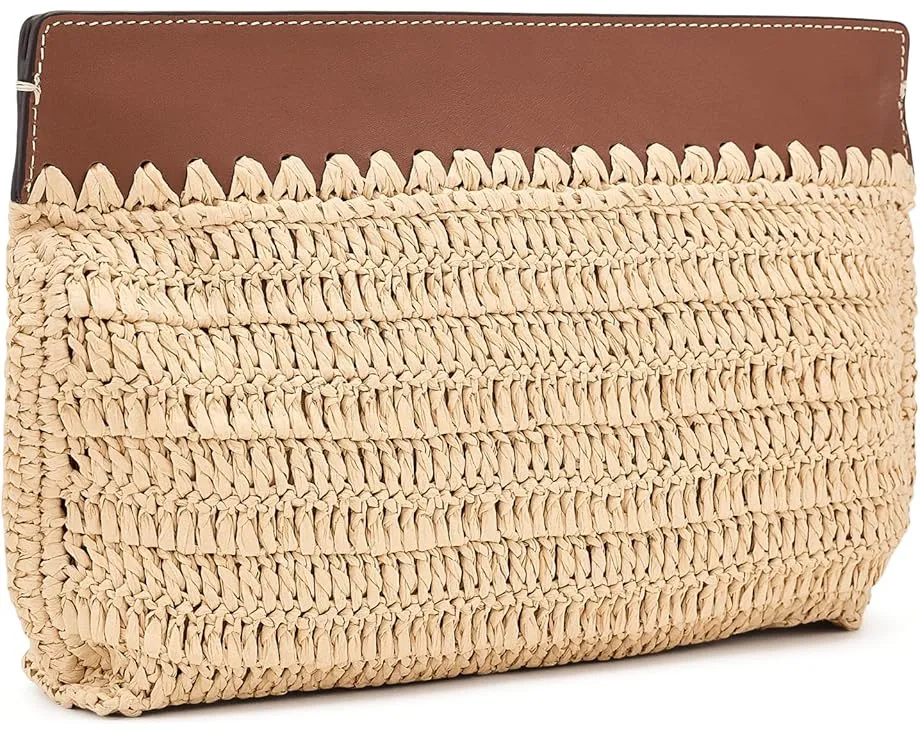 Большой клатч Lauren Ralph Lauren из вязаной соломки с кожаной отделкой