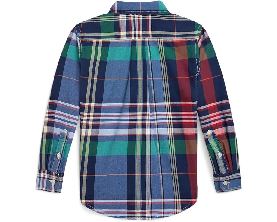Рубашка Polo Ralph Lauren Kids из хлопкового оксфорда в клетку для малышей