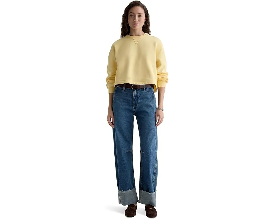 Джинсы Mercer High-Rise Cuffed Barrel с высокой посадкой и манжетами в цвете 11 Years Enrich от AG Jeans