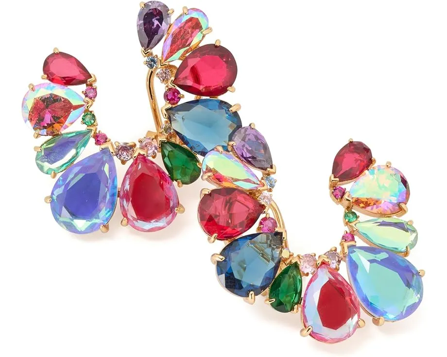 Серьги-кольца Shine Me Up Fan Hoops с разноцветными камнями от Kate Spade New York