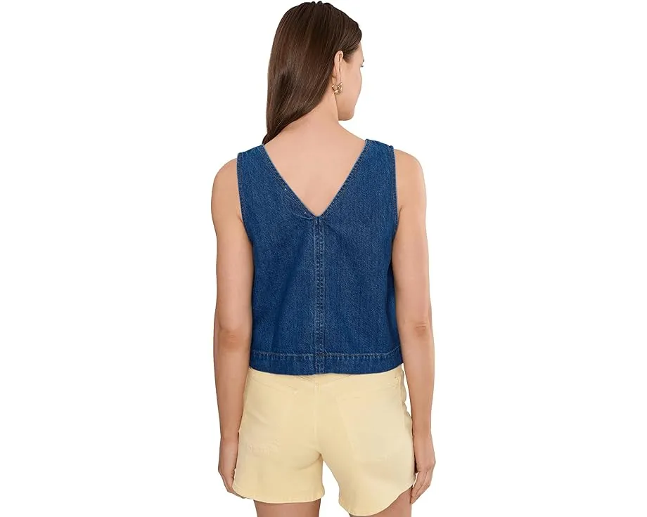 Топ V-neck Boxy Shell Madewell в цвете Marina Blue