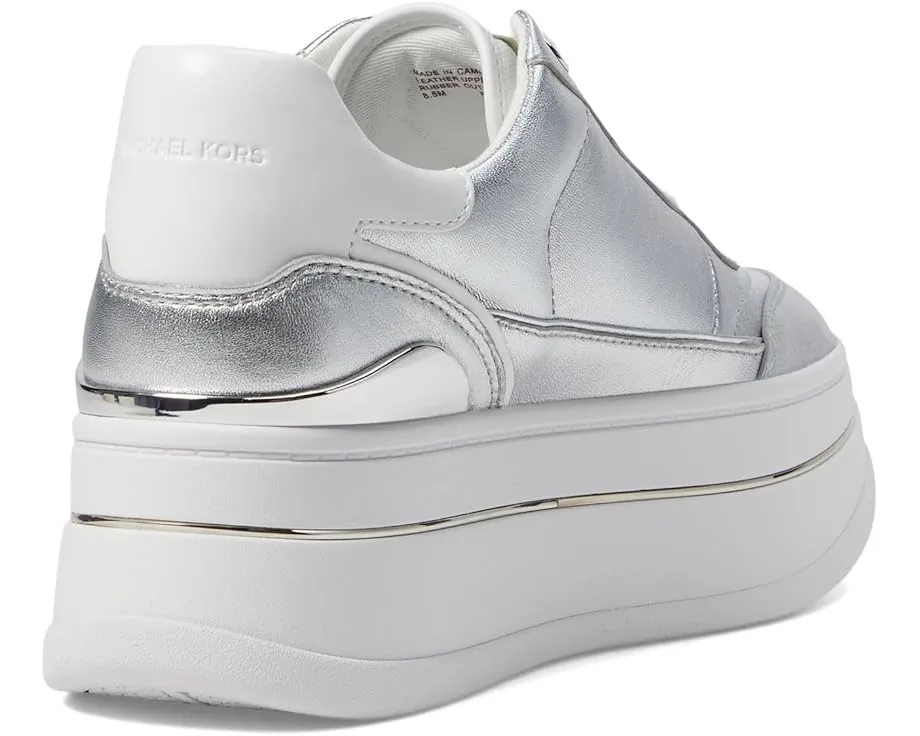 Кроссовки MICHAEL Michael Kors Hayes Lace Up на платформе с металлическим ПВХ верхом