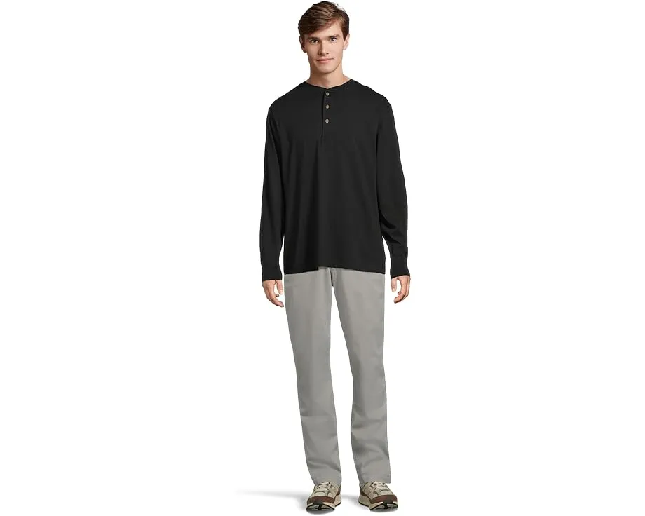 Хенли L.L.Bean Carefree Unshrinkable Tee с длинным рукавом из мягкого хлопка