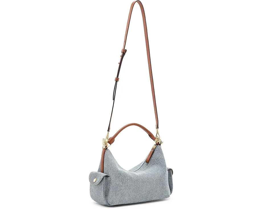 Маленькая плечевая сумка Lauren Ralph Lauren Blaike из денима с кожаными деталями