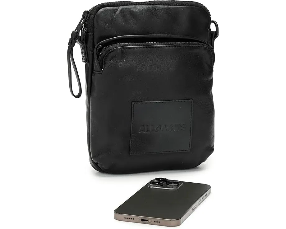 Сумка кросс боди AllSaints Half Moon из кожи с двумя отделениями