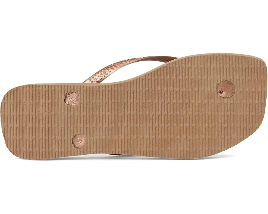 Havaianas шлепанцы Slim Square Logo Metallic с квадратным носком и тонкими бретелями