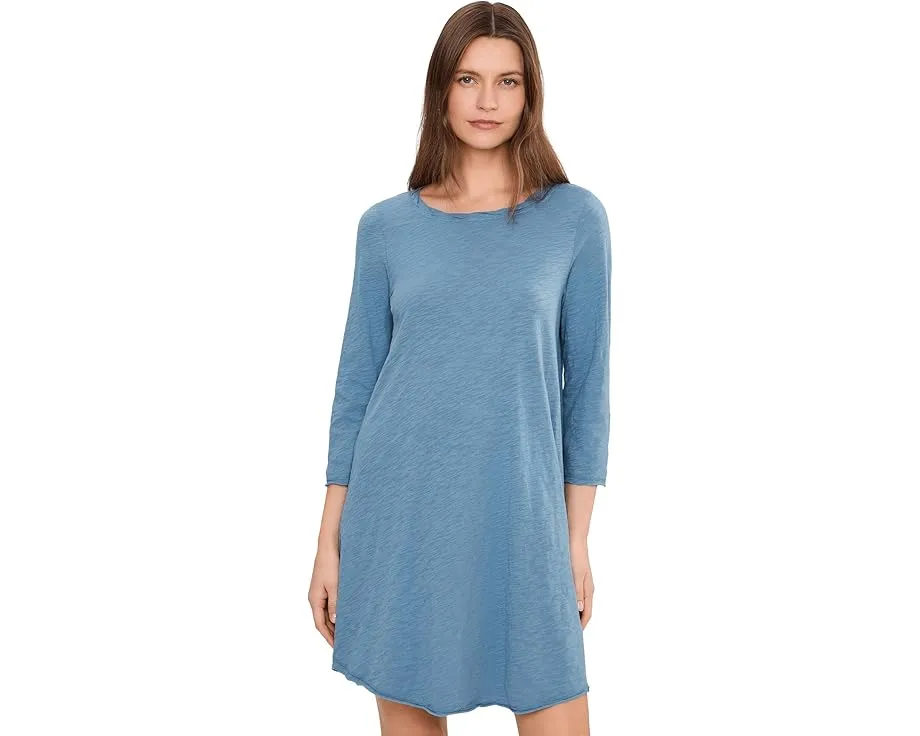 3/4 Sleeve Twisted Crew Neck Dress