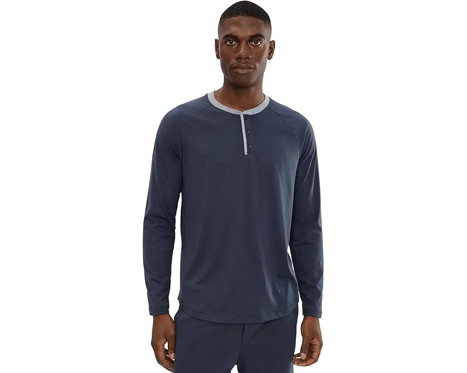 Хенли Malibu Collection Barefoot Dreams из трикотажной ткани с тремя пуговицами