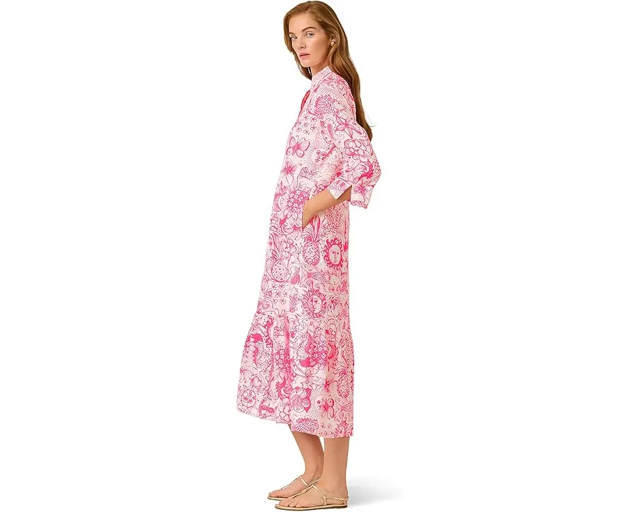 Lilly Pulitzer Платье макси Alora с V-образным вырезом и планкой на пуговицах