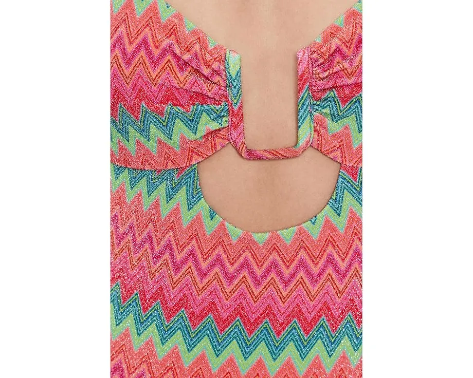 Цельный купальник Lindy с металлическим блеском и вырезом-ключ